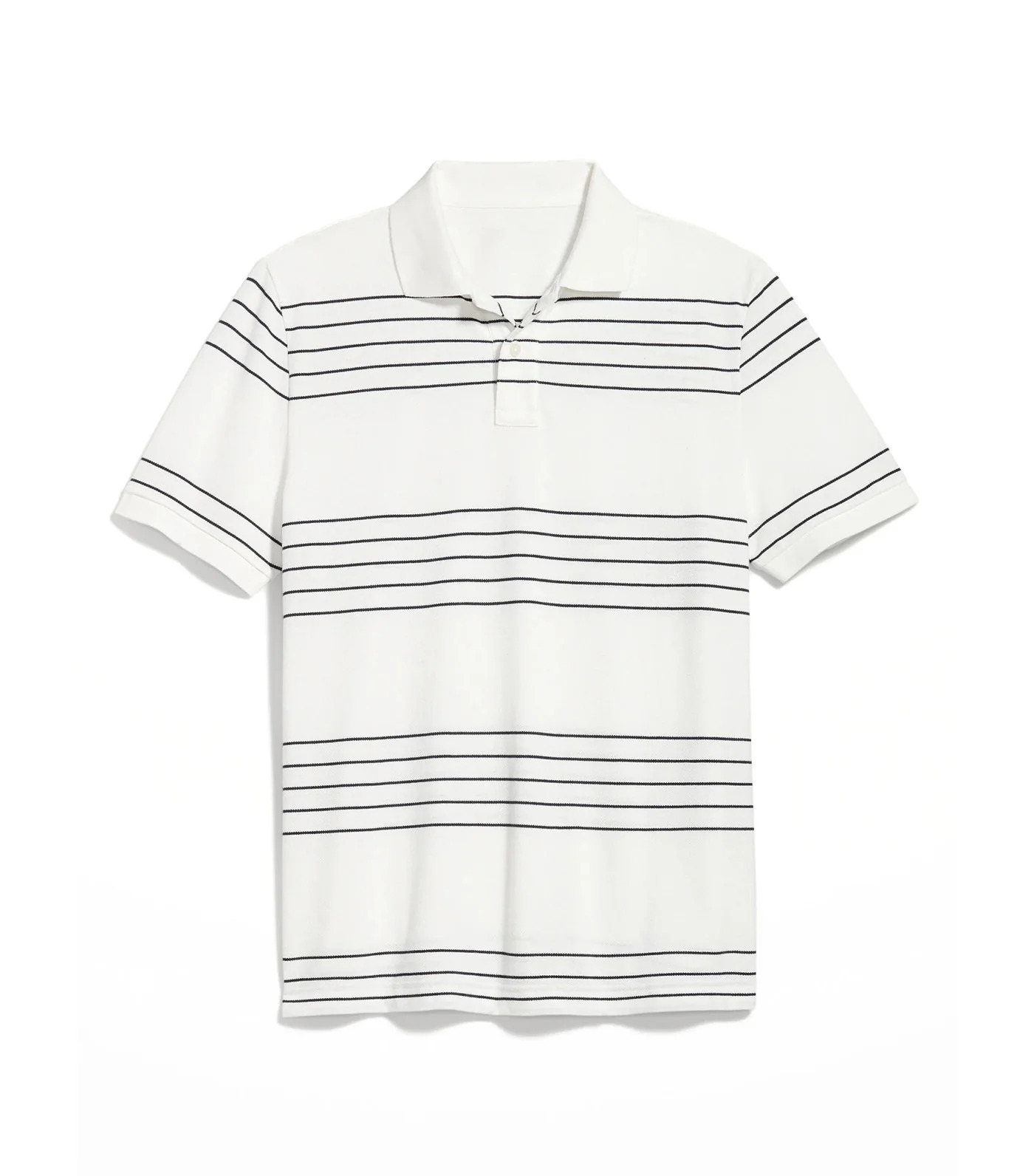 Classic Fit Pique Polo (WhiteNavy Stripe)