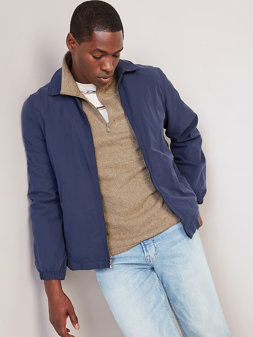 Sweater-Knit Quarter Zip (Heathered Camel) - Old Navy